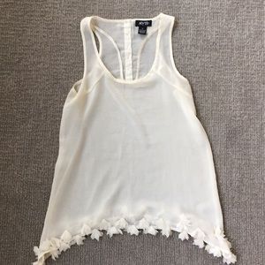 Cream racer back blouse